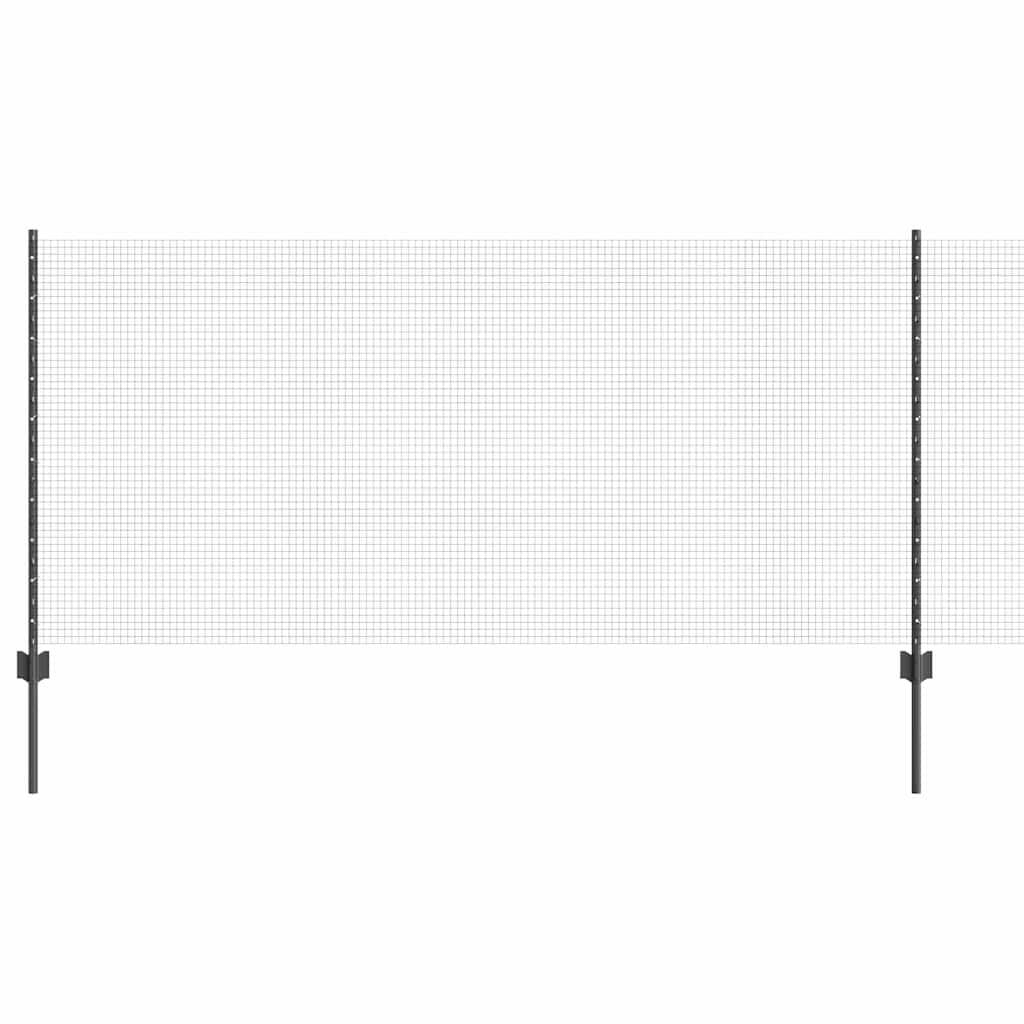 Vidaxl hek met paal grijs 1 x 10 m staal