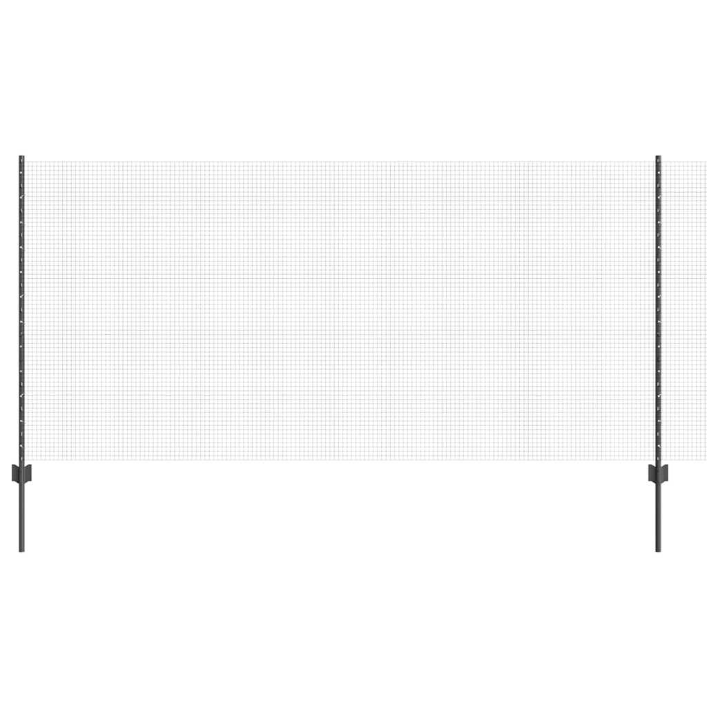 Vidaxl hek met paal grijs 1,2 x 25 m staal en pvc