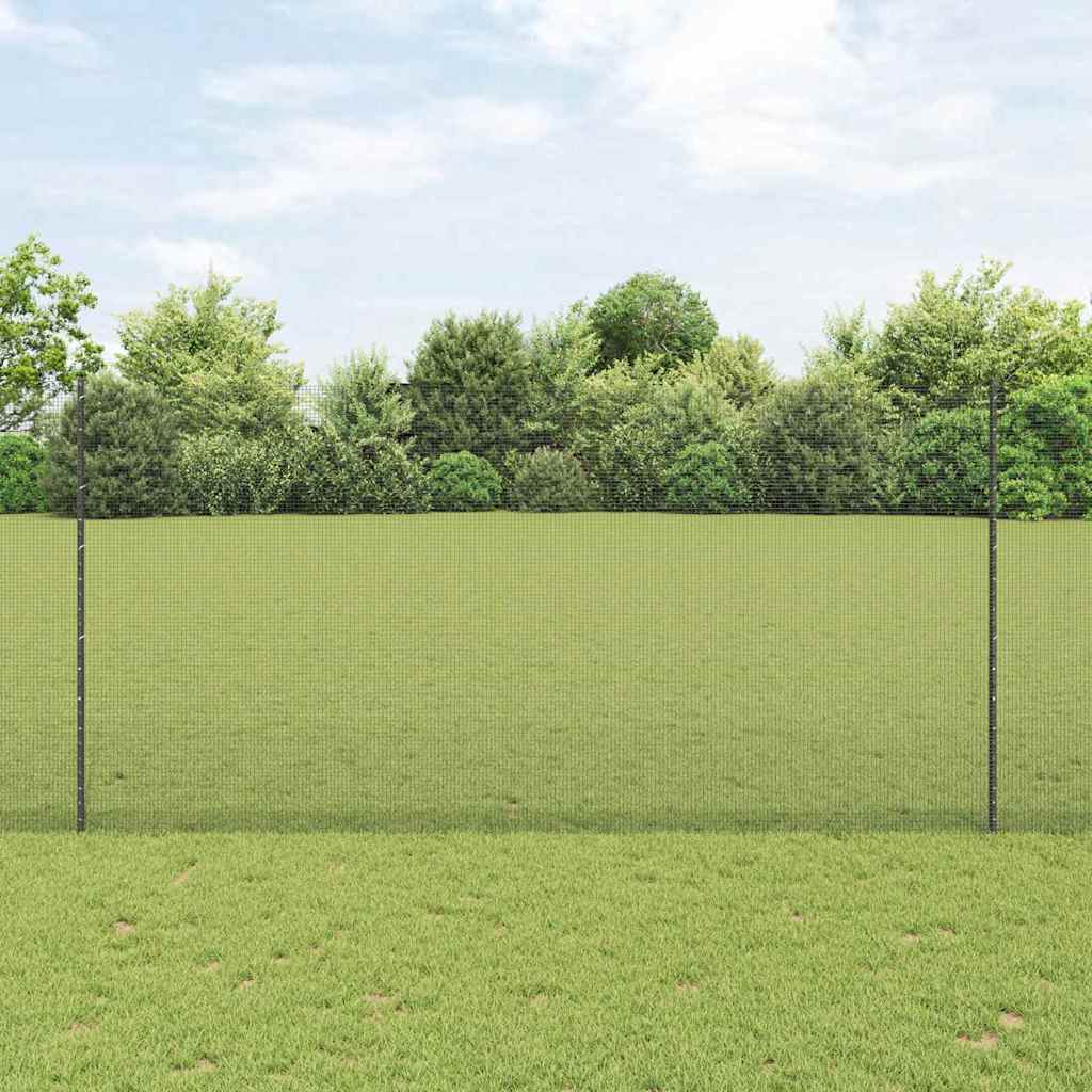 Vidaxl hek met paal grijs 1,5 x 25 m staal