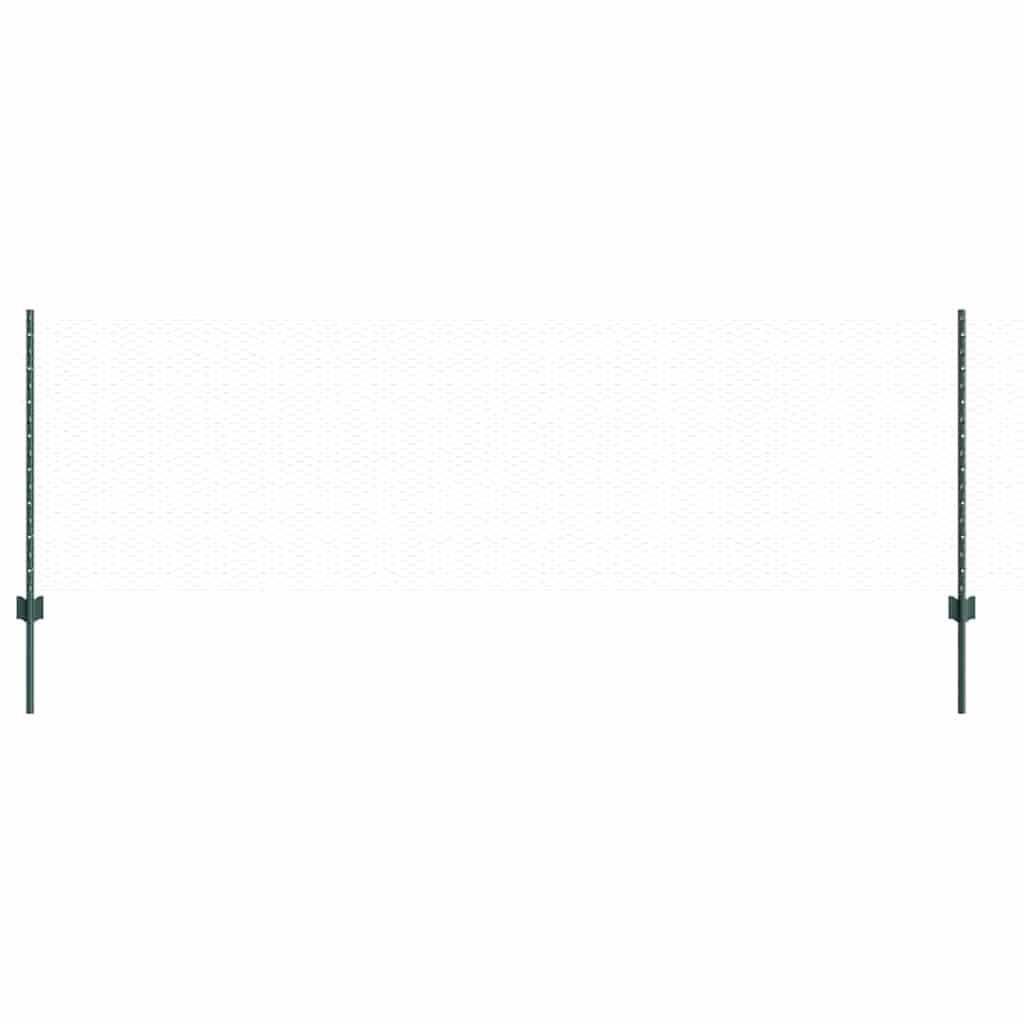 Vidaxl hek met paal groen 0,8 x 10 m staal en pvc