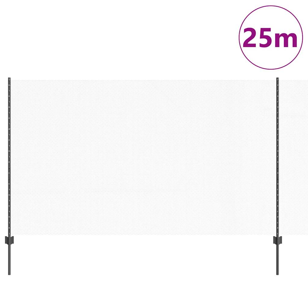 Vidaxl hek met paal grijs 1,4 x 25 m staal