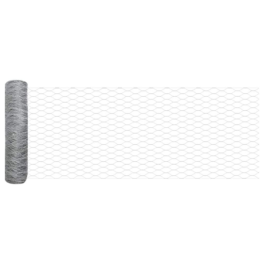 Vidaxl hek met paal zilver 0,4 x 50 m staal