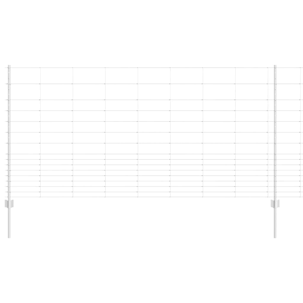 Vidaxl hek met paal zilver 1,2 x 25 m staal