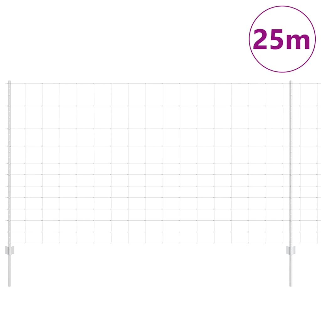 Vidaxl hek met paal zilver 1,4 x 25 m staal