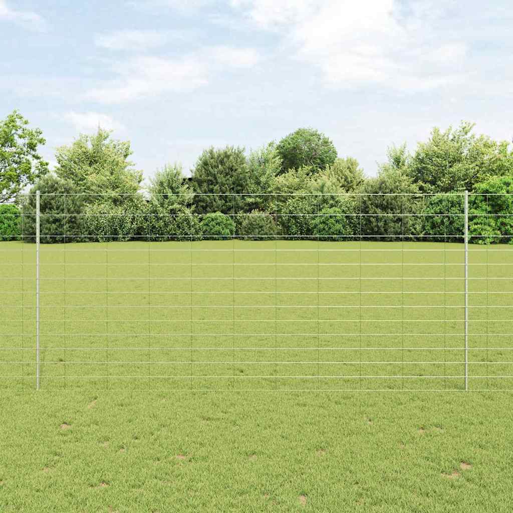 Vidaxl hek met paal zilver 1,4 x 25 m staal