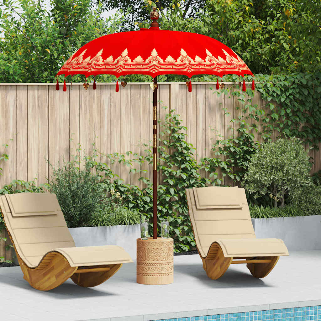 Vidaxl balinese parasol rood 185 x 185 x 260 cm