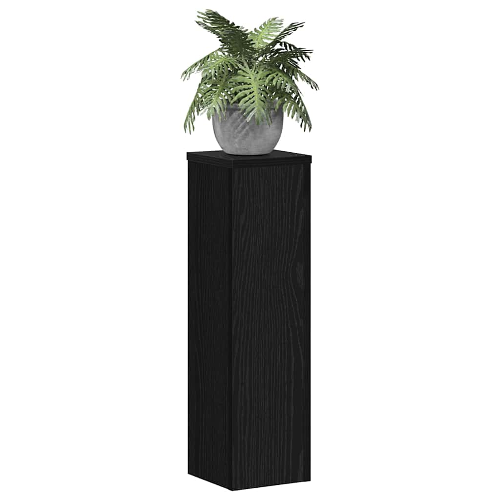 Vidaxl plantenstandaard 2 pcs zwart eiken 17 x 17 x 60 cm bewerkt hout