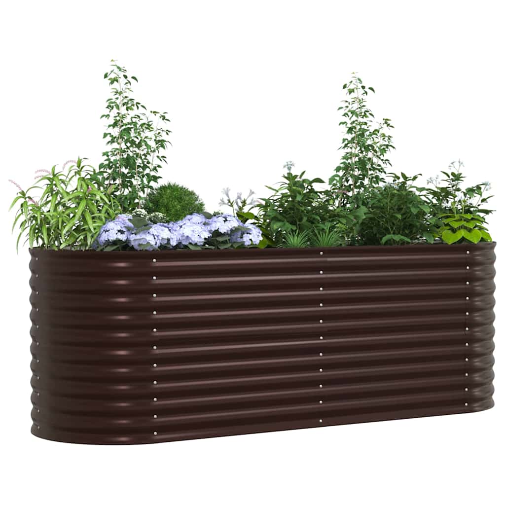 Vidaxl verhoogd bed bruin 240 x 80 x 81 cm staal