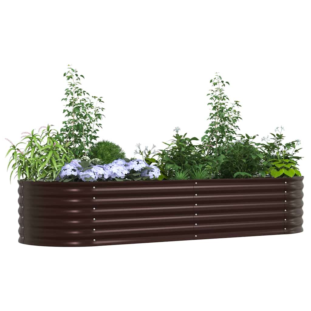 Vidaxl verhoogd bed bruin 240 x 80 x 44 cm staal