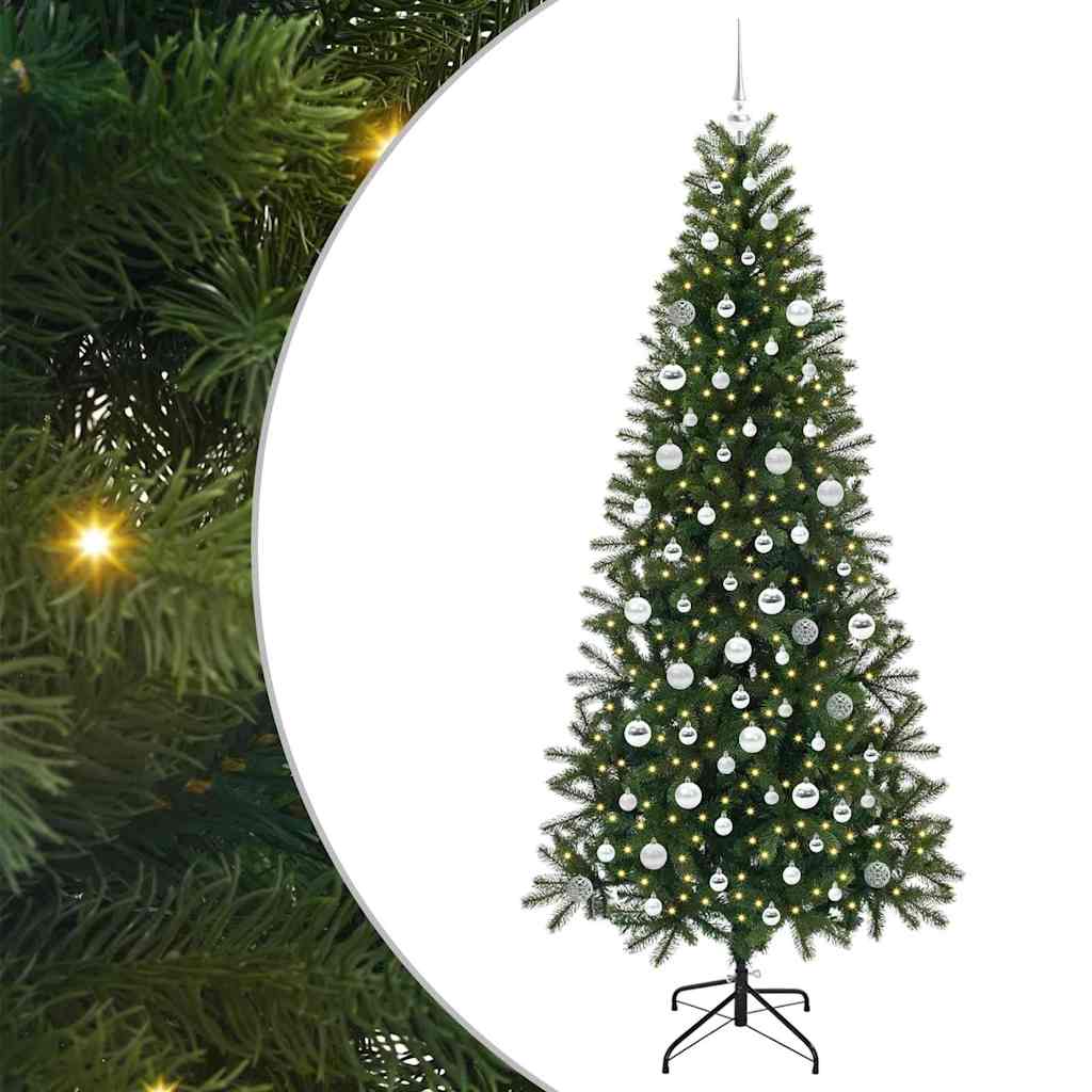 Vidaxl kunstkerstboom met 300 led met standaard groen 210 cm pe en pvc