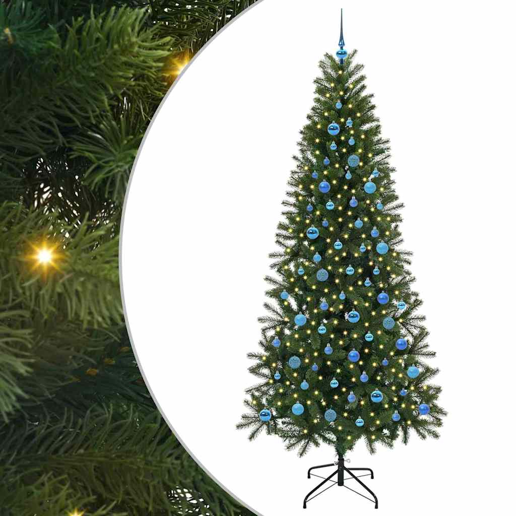 Vidaxl kunstkerstboom met 300 led met standaard groen 240 cm pe en pvc