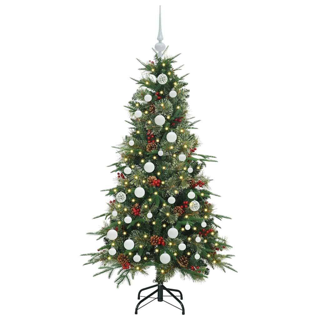 Vidaxl kunstmatige inklapbare kerstboom groen 150 cm pe en pvc
