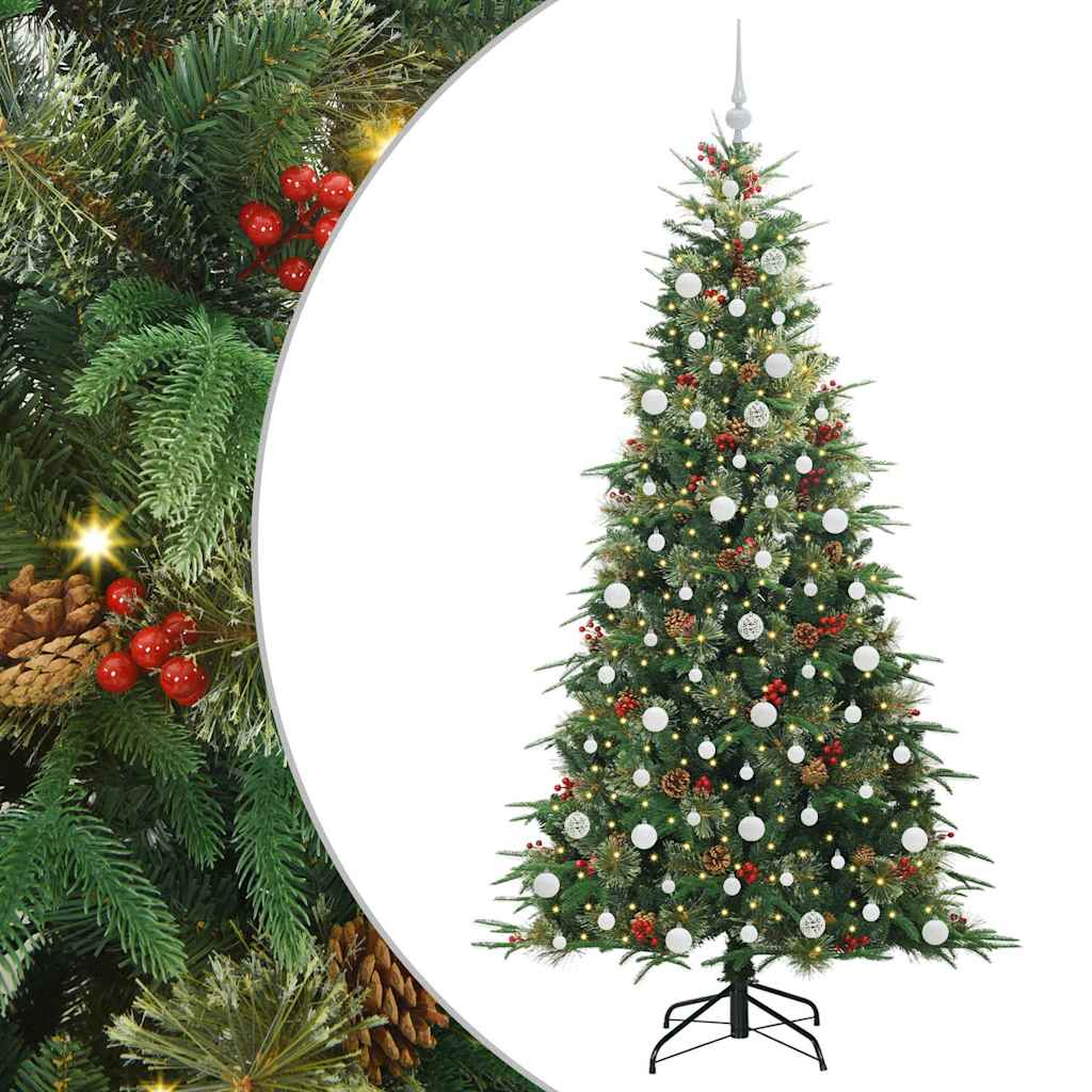 Vidaxl kunstmatige inklapbare kerstboom groen 210 cm pe en pvc
