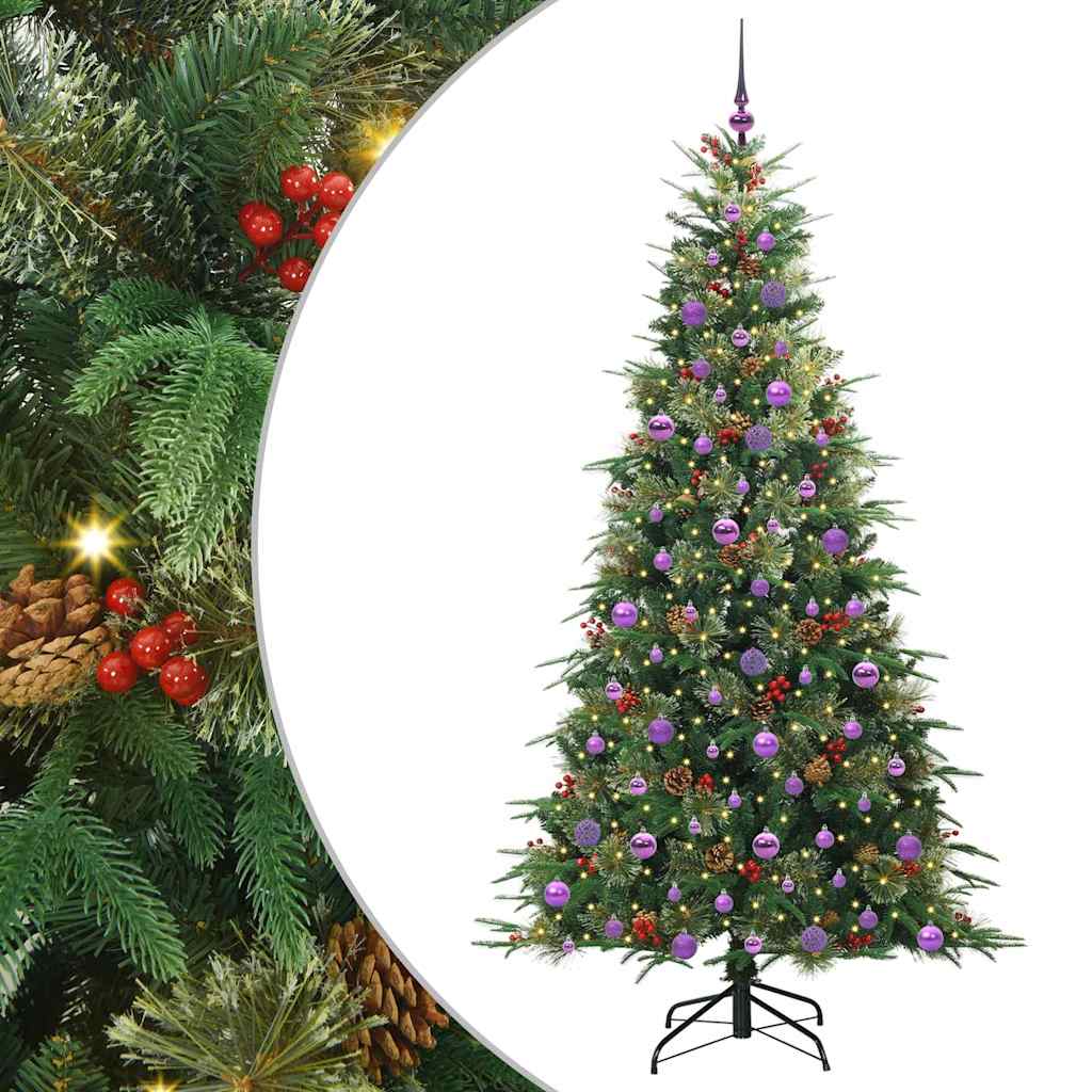 Vidaxl kunstmatige inklapbare kerstboom groen 210 cm pe en pvc