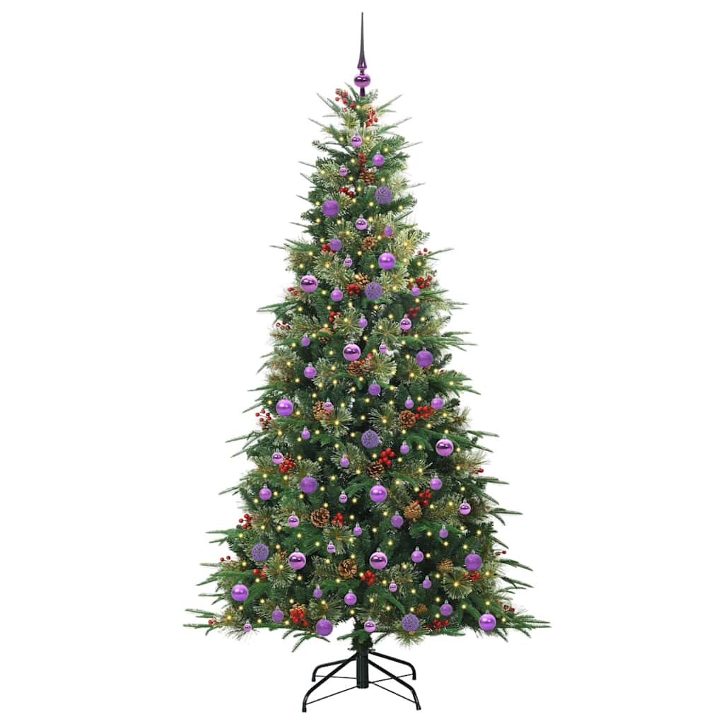 Vidaxl kunstmatige inklapbare kerstboom groen 210 cm pe en pvc