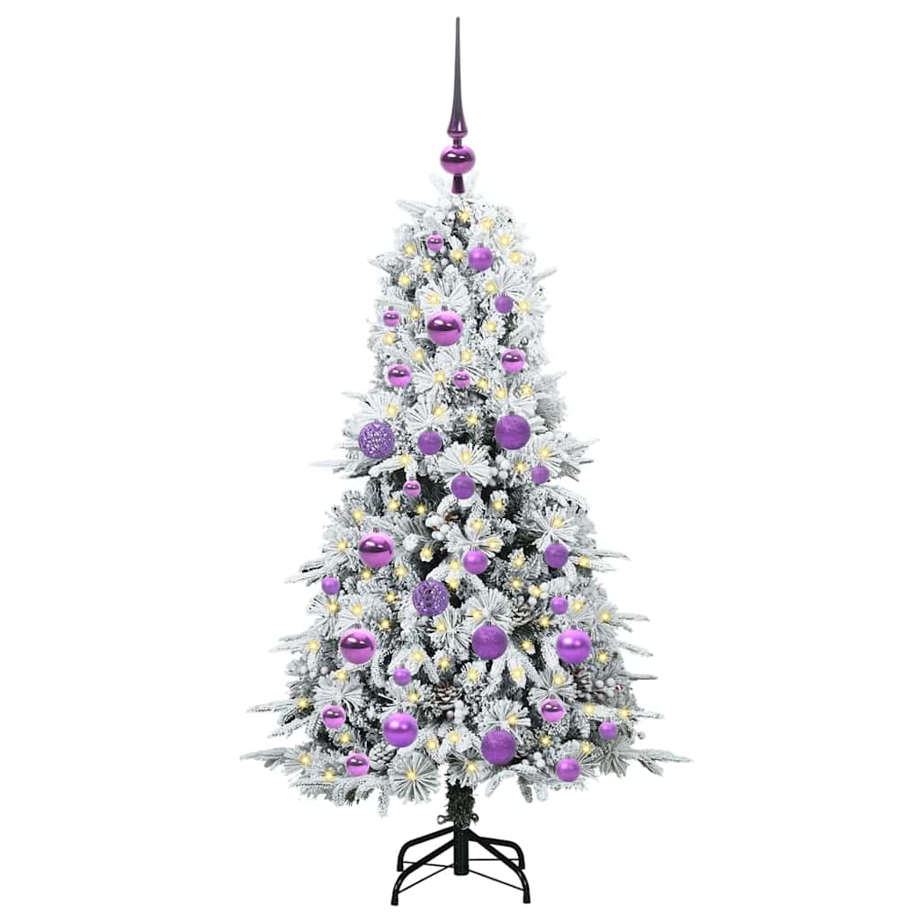 Vidaxl kunstmatige inklapbare kerstboom wit 120 cm pe en pvc