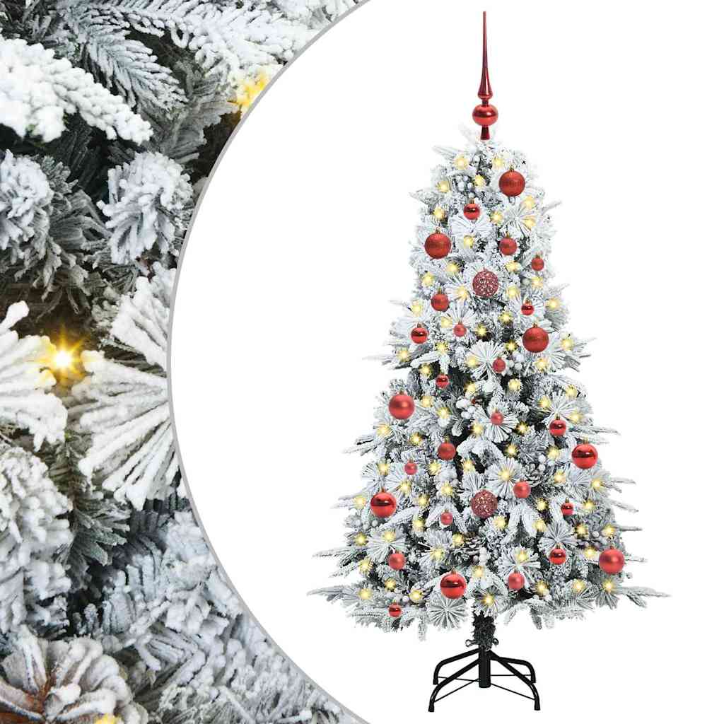 Vidaxl kunstmatige inklapbare kerstboom wit 150 cm pe en pvc
