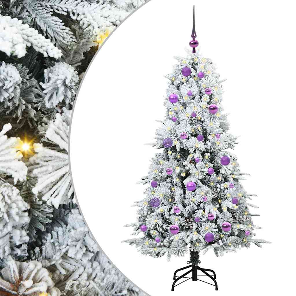 Vidaxl kunstmatige inklapbare kerstboom wit 150 cm pe en pvc