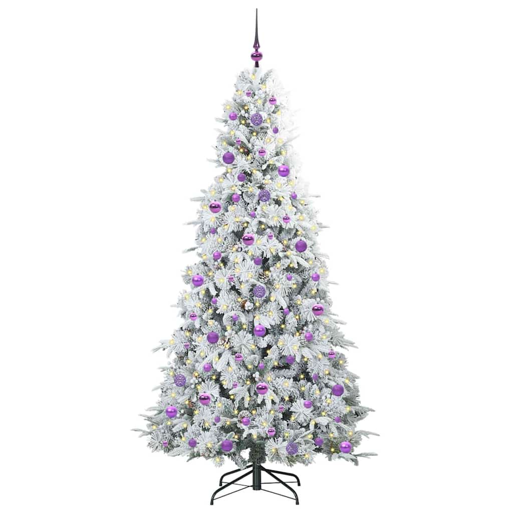 Vidaxl kunstmatige inklapbare kerstboom wit 210 cm pe en pvc