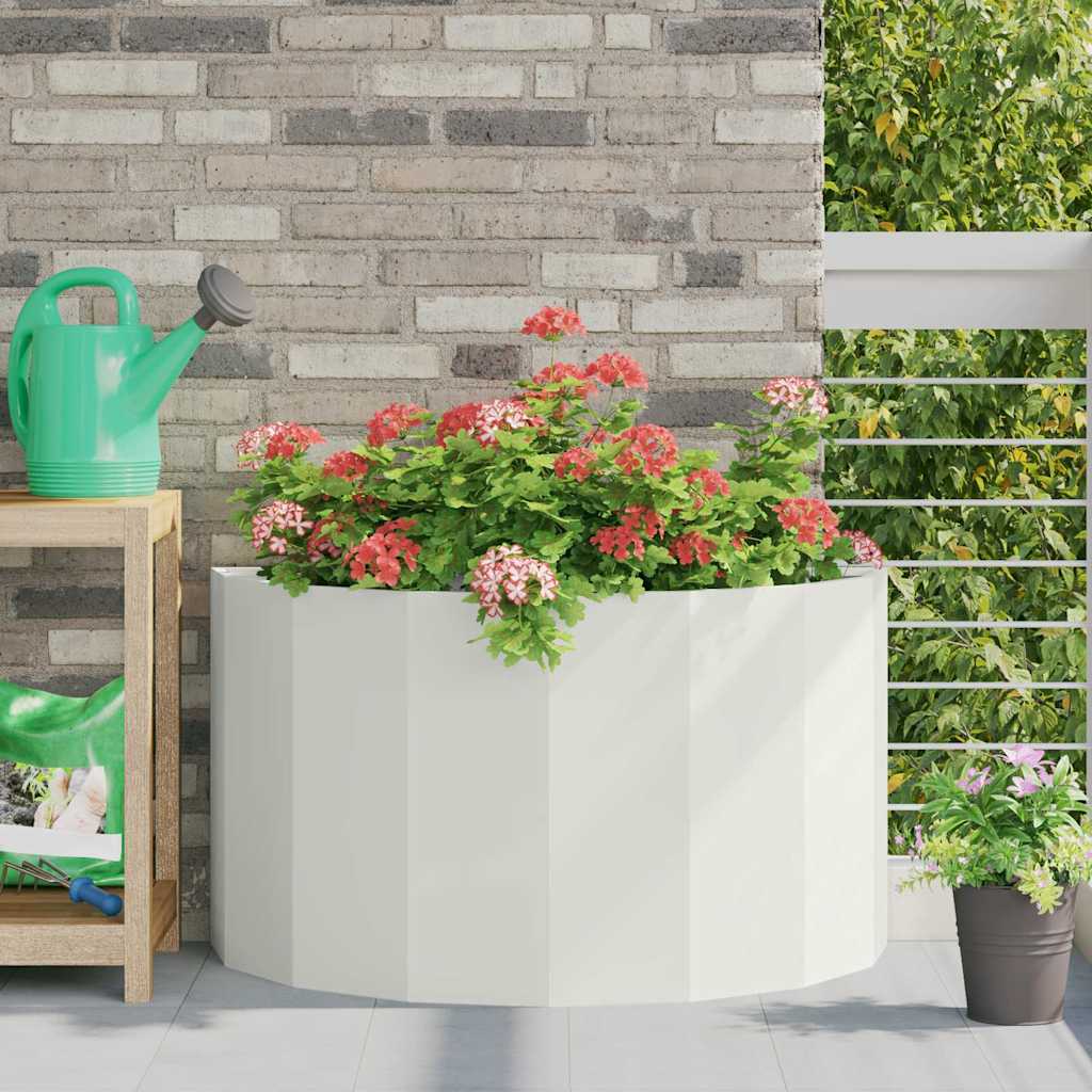 Vidaxl plantenbak wit 90 x 45 x 50 cm staal