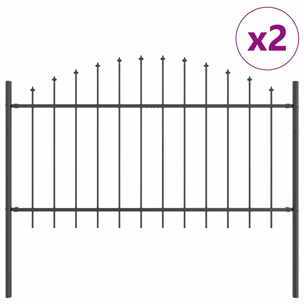 Vidaxl tuinhek 2 pcs grijs 170 x 140 cm gepoedercoat staal