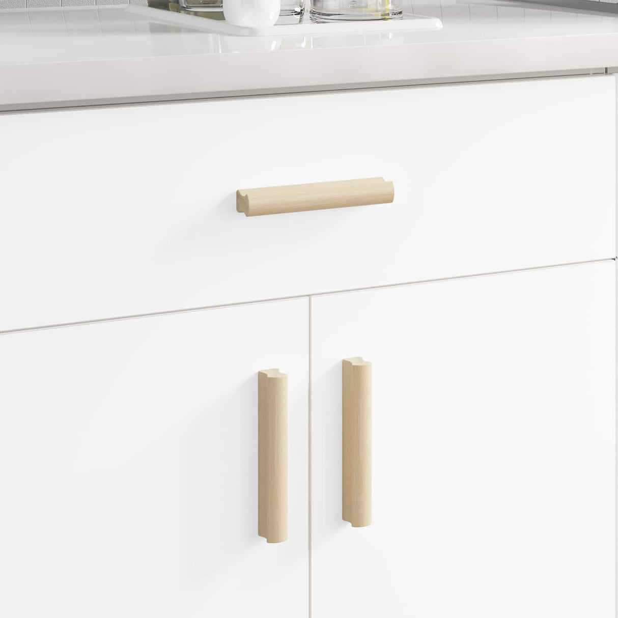 Vidaxl rechthoekige handgreep 587 pcs natuurlijke houtkleur