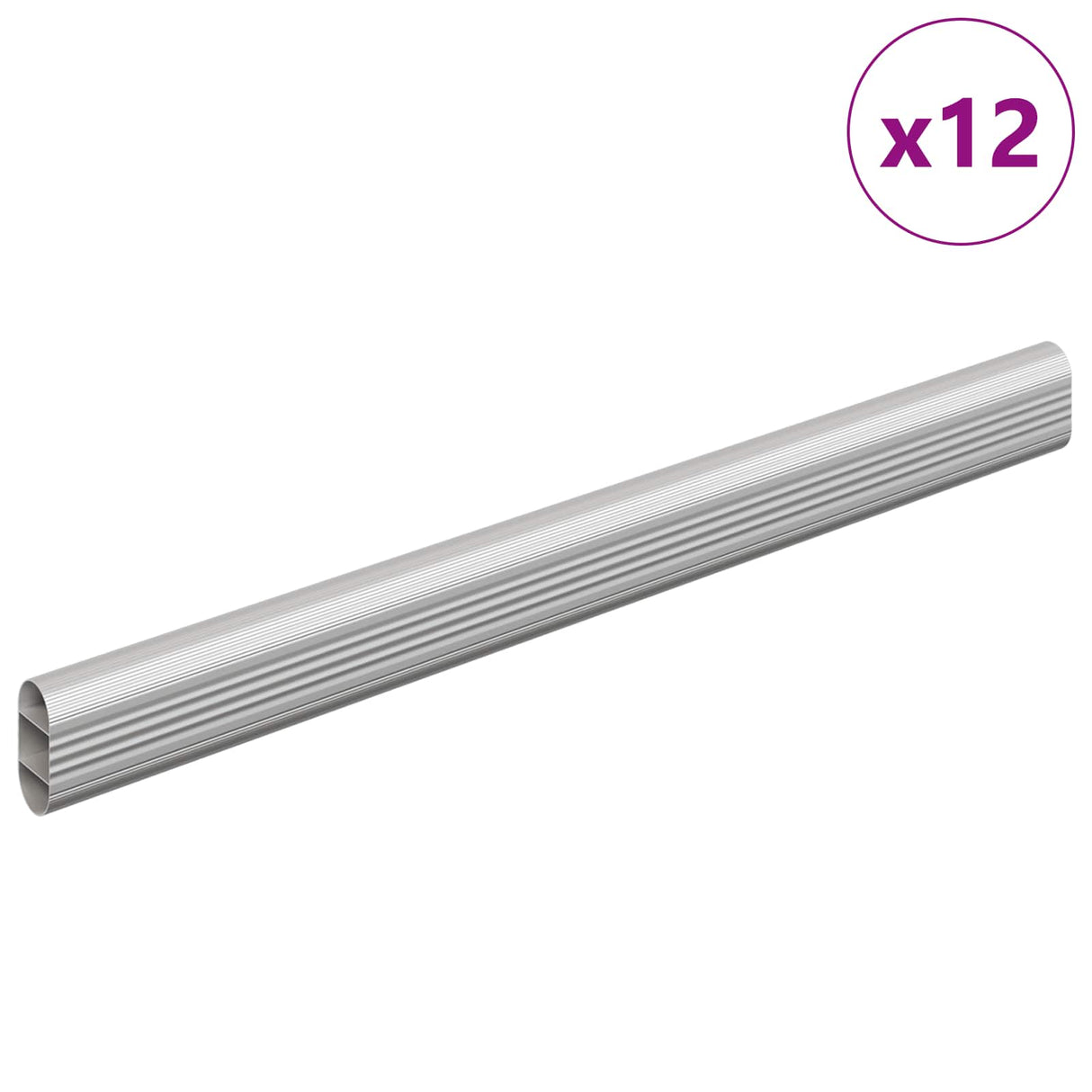 Vidaxl kaststaaf 12 pcs zilver 764 x 15 x 29 mm aluminium legering