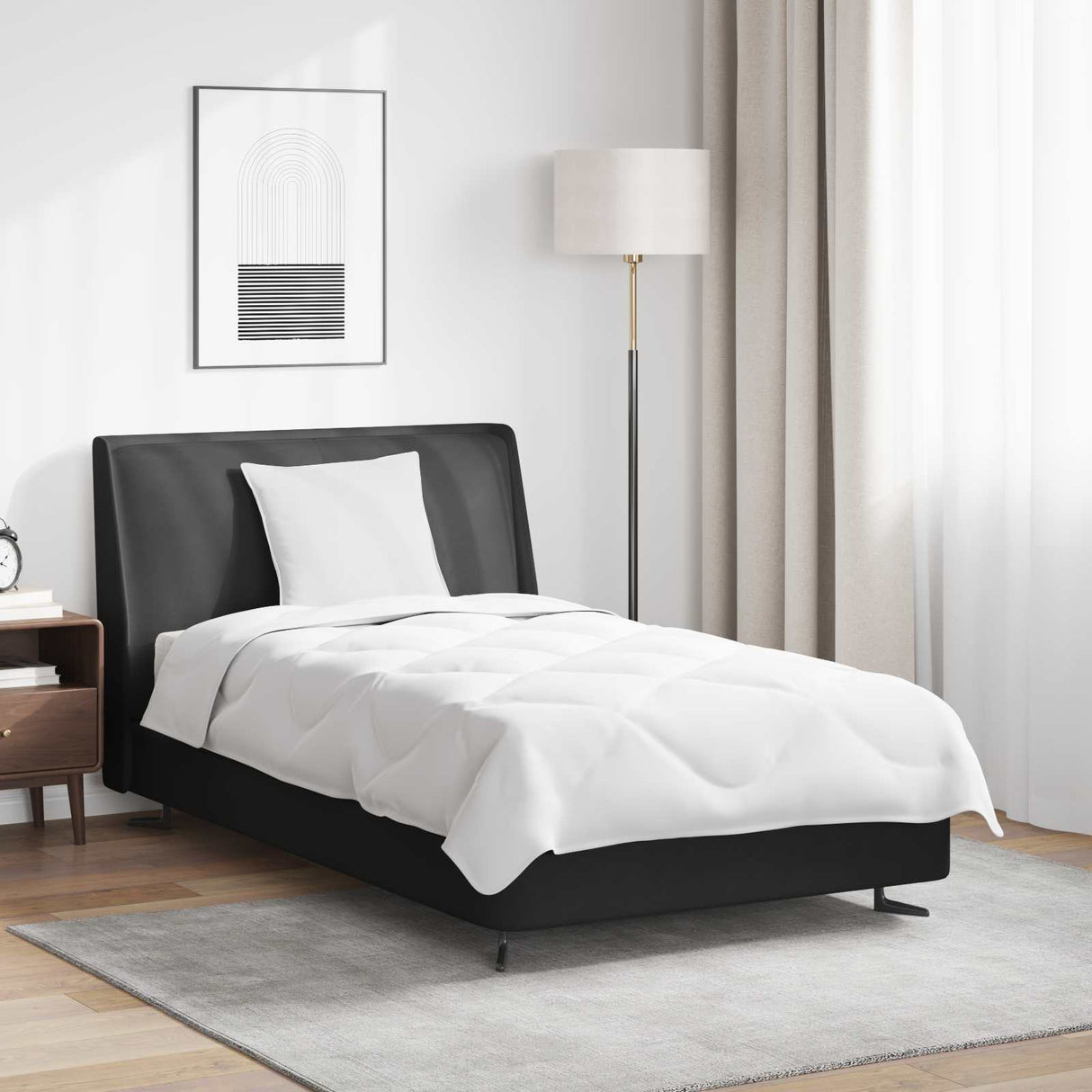 Vidaxl zomer dekbed met kussen 2 pcs wit microvezel