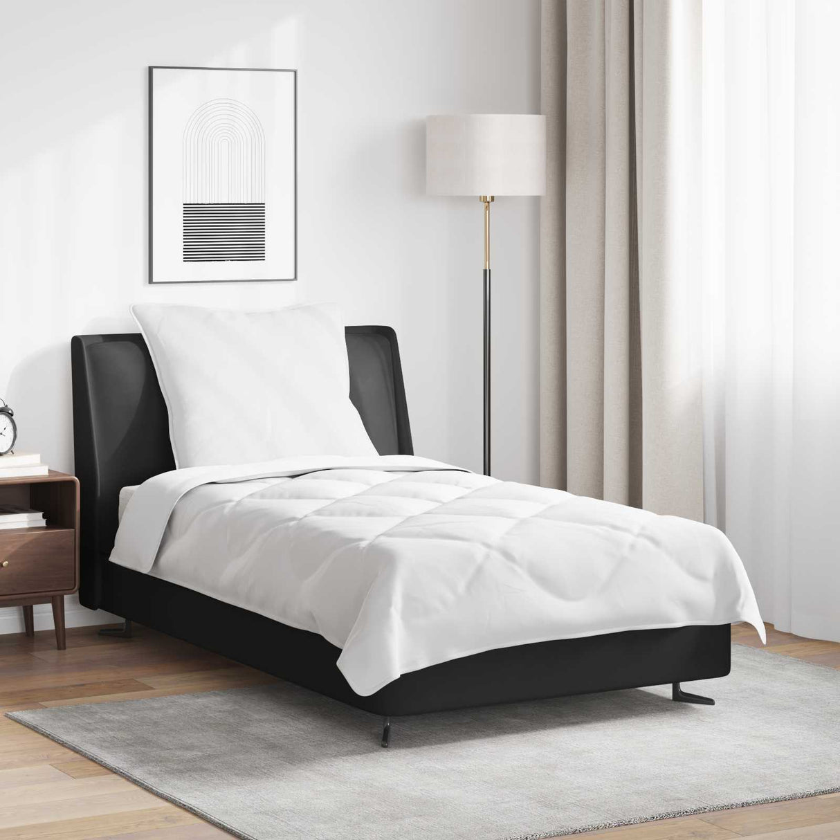 Vidaxl het duvet voor elk seizoen met kussen 2 pcs wit microvezel