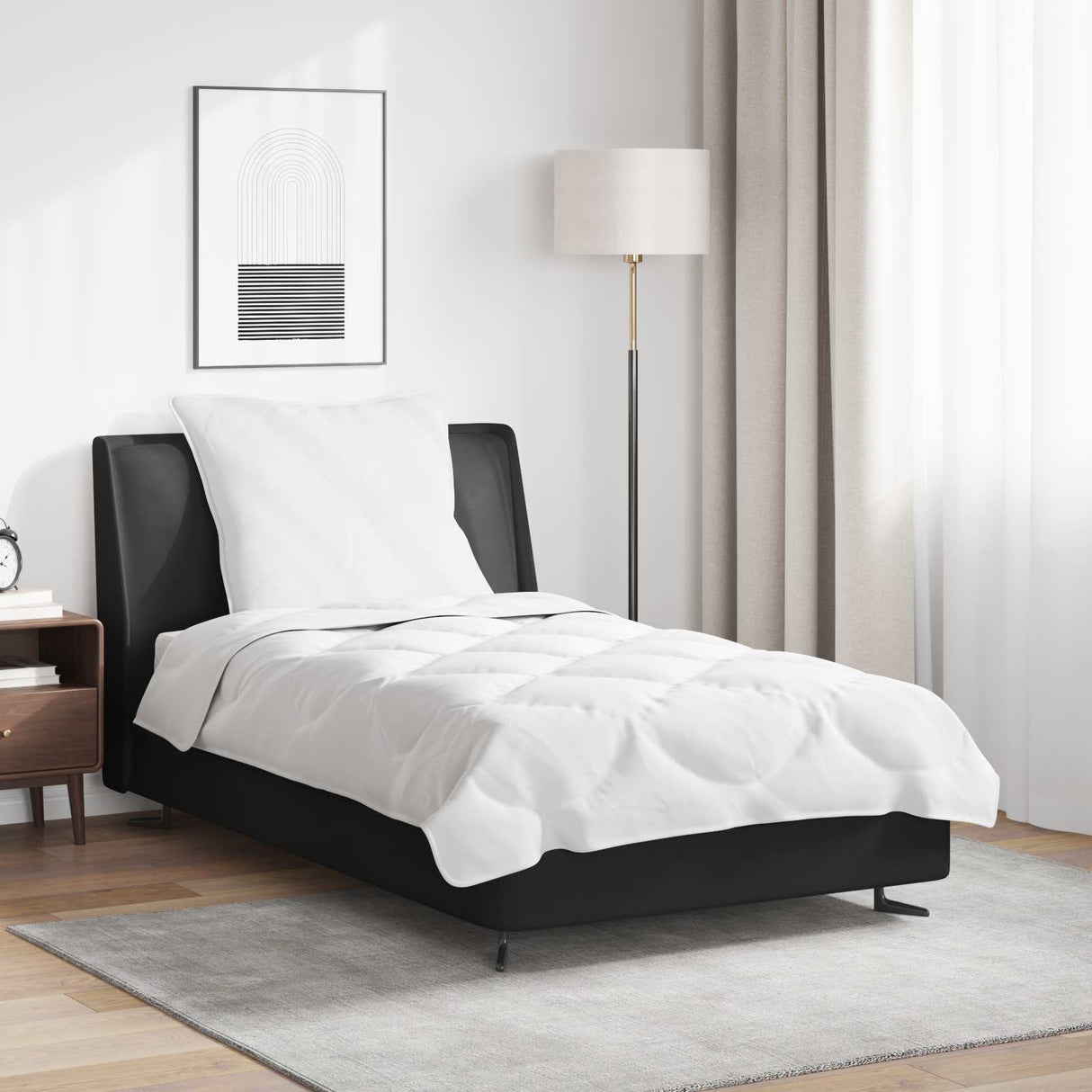 Vidaxl dekbed set met kussen 2 pcs wit microfibre