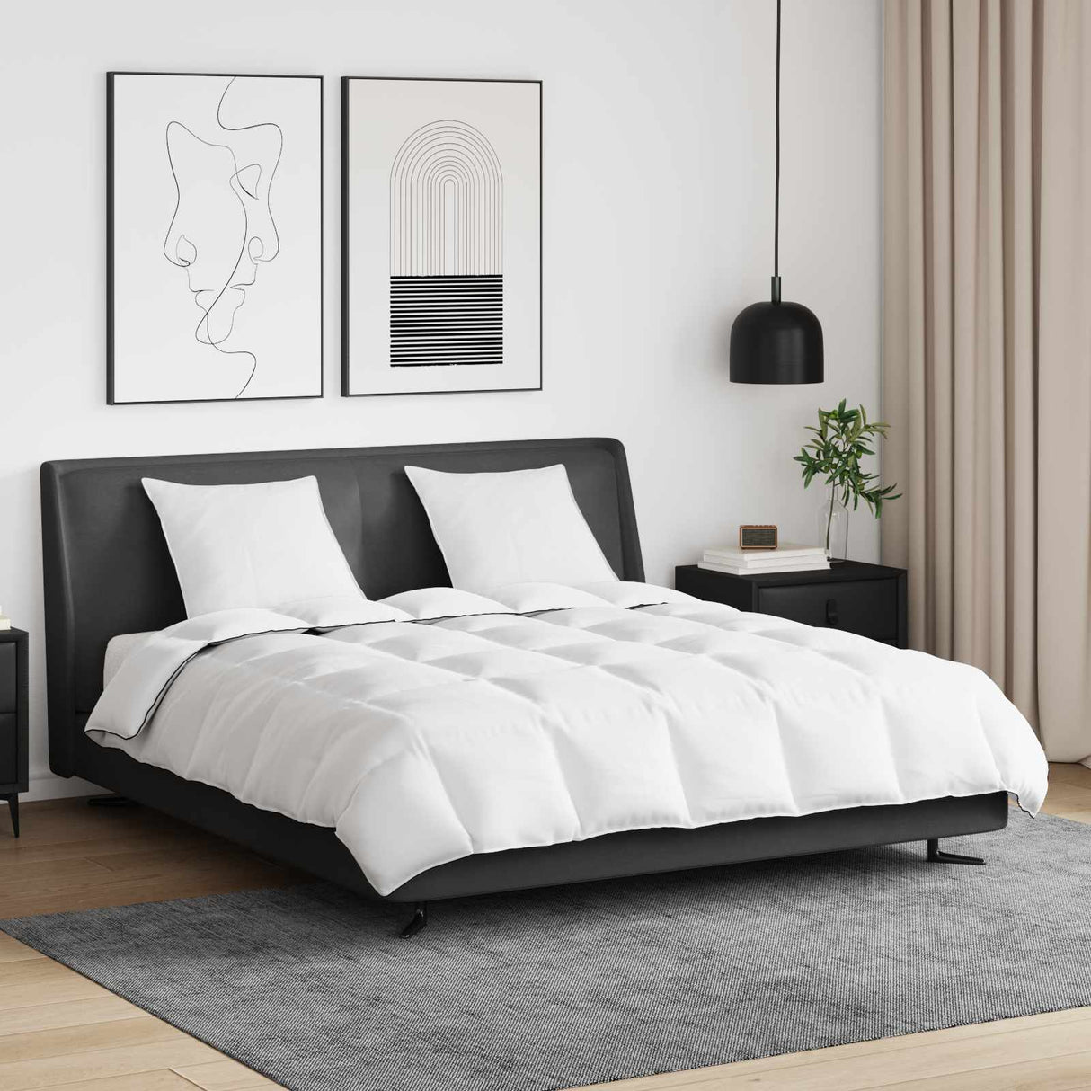 Vidaxl winter dekbed met kussen 3 pcs wit donsveertjes