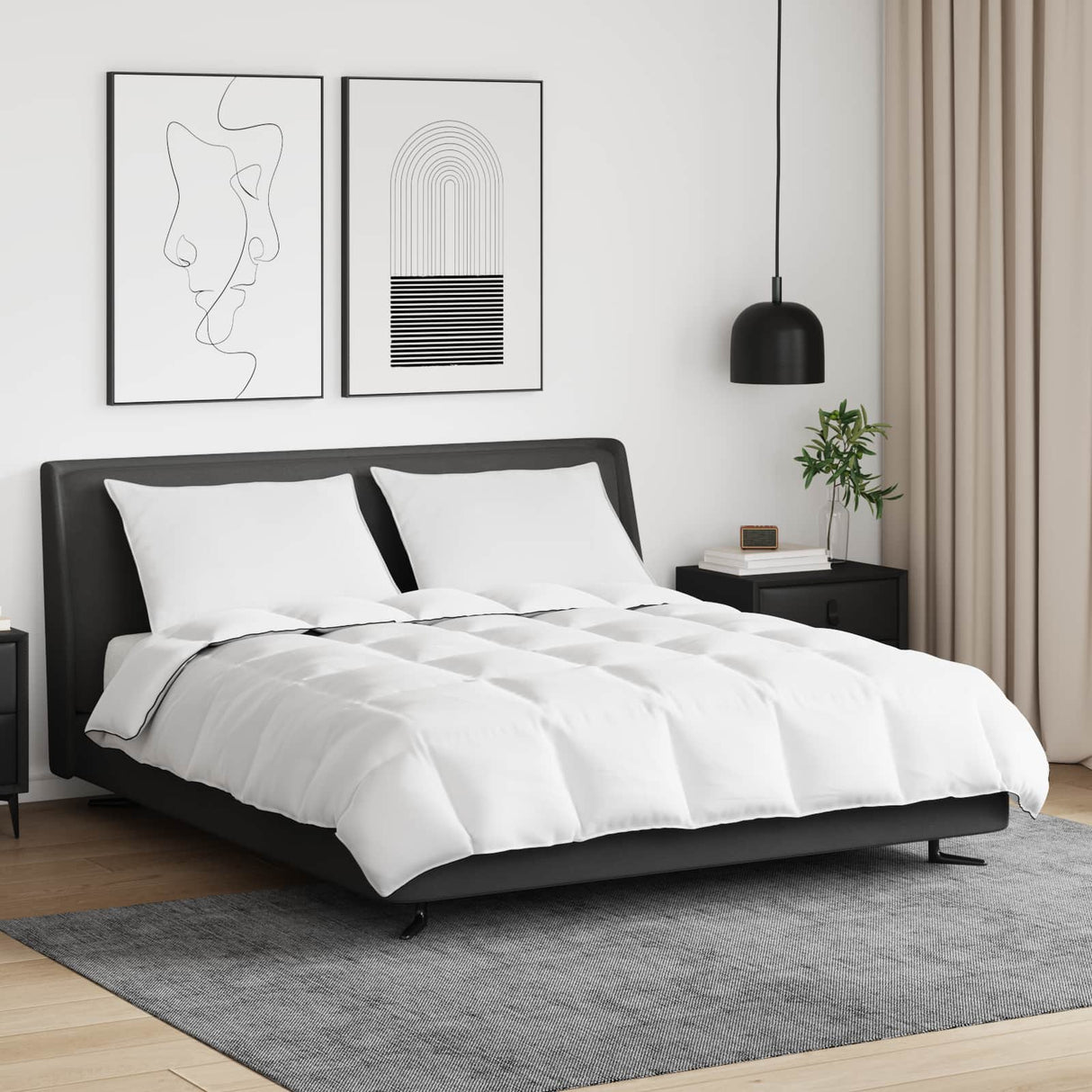 Vidaxl winter dekbed met kussen 3 pcs wit donsveertjes