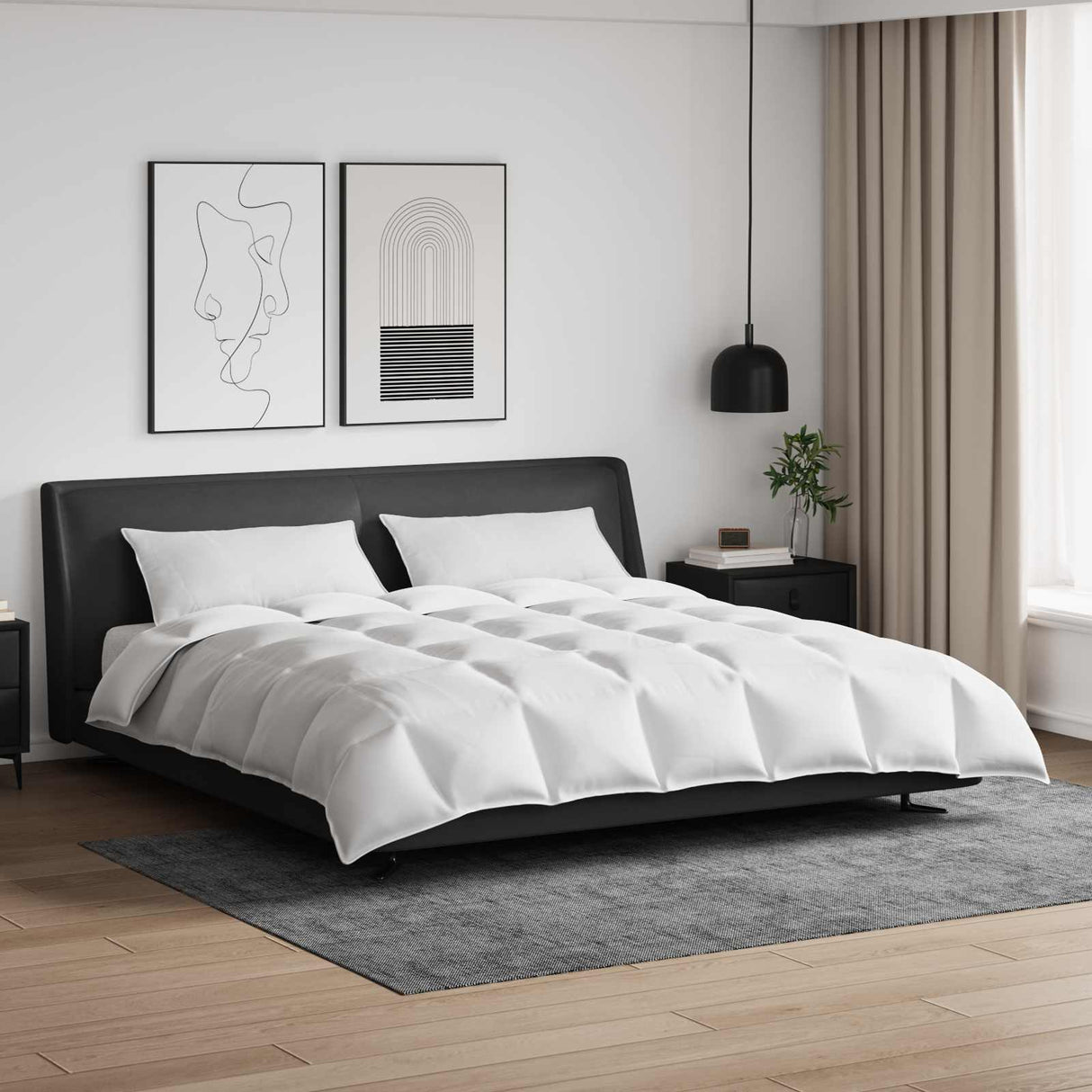 Vidaxl dekbed set met kussen 3 pcs wit donsveertjes
