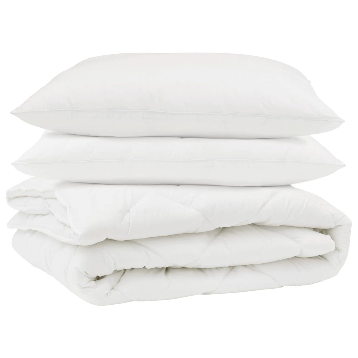 Vidaxl dekbed met kussen 3 pcs wit microfibre