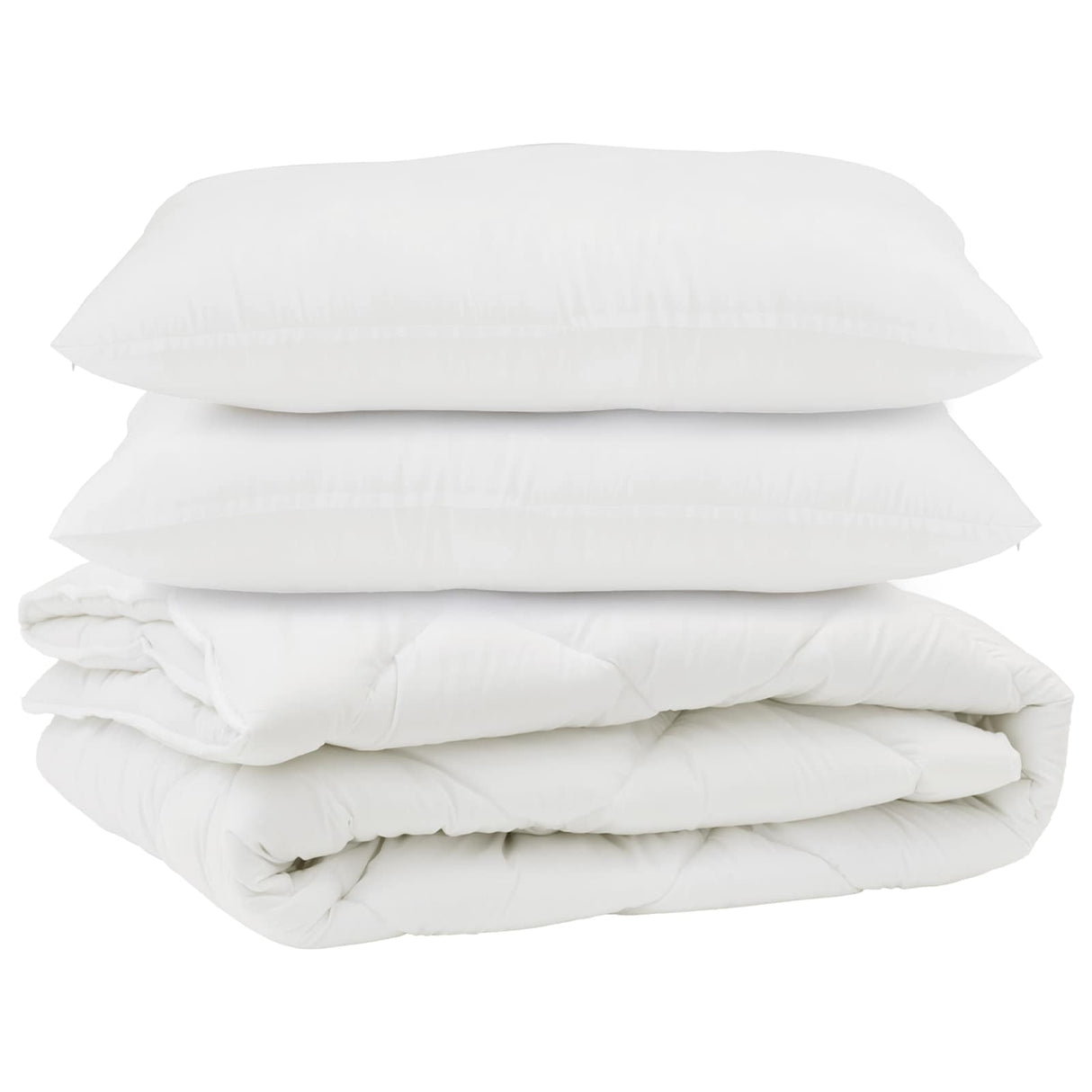 Vidaxl dekbed met kussen 3 pcs wit microvezel