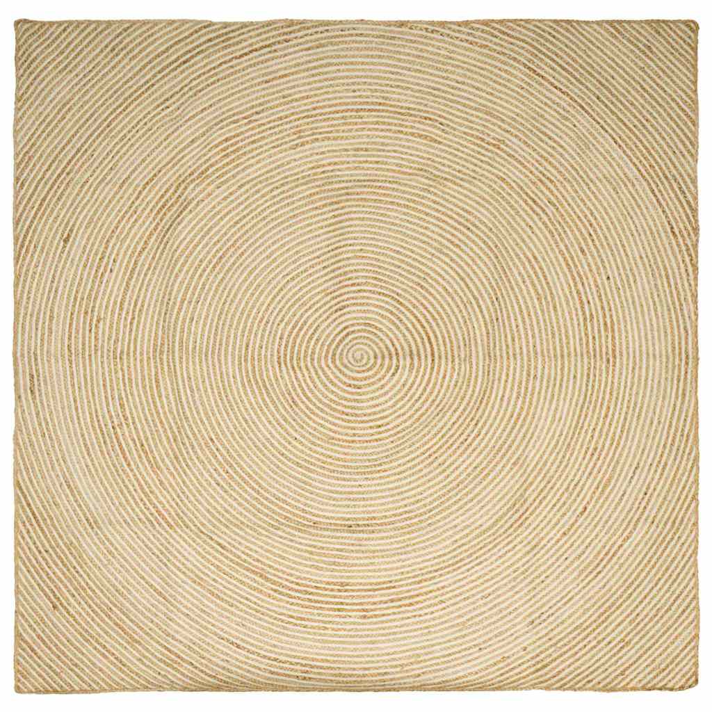 Vidaxl vloerkleed natuurlijk en wit 200 x 200 cm jute