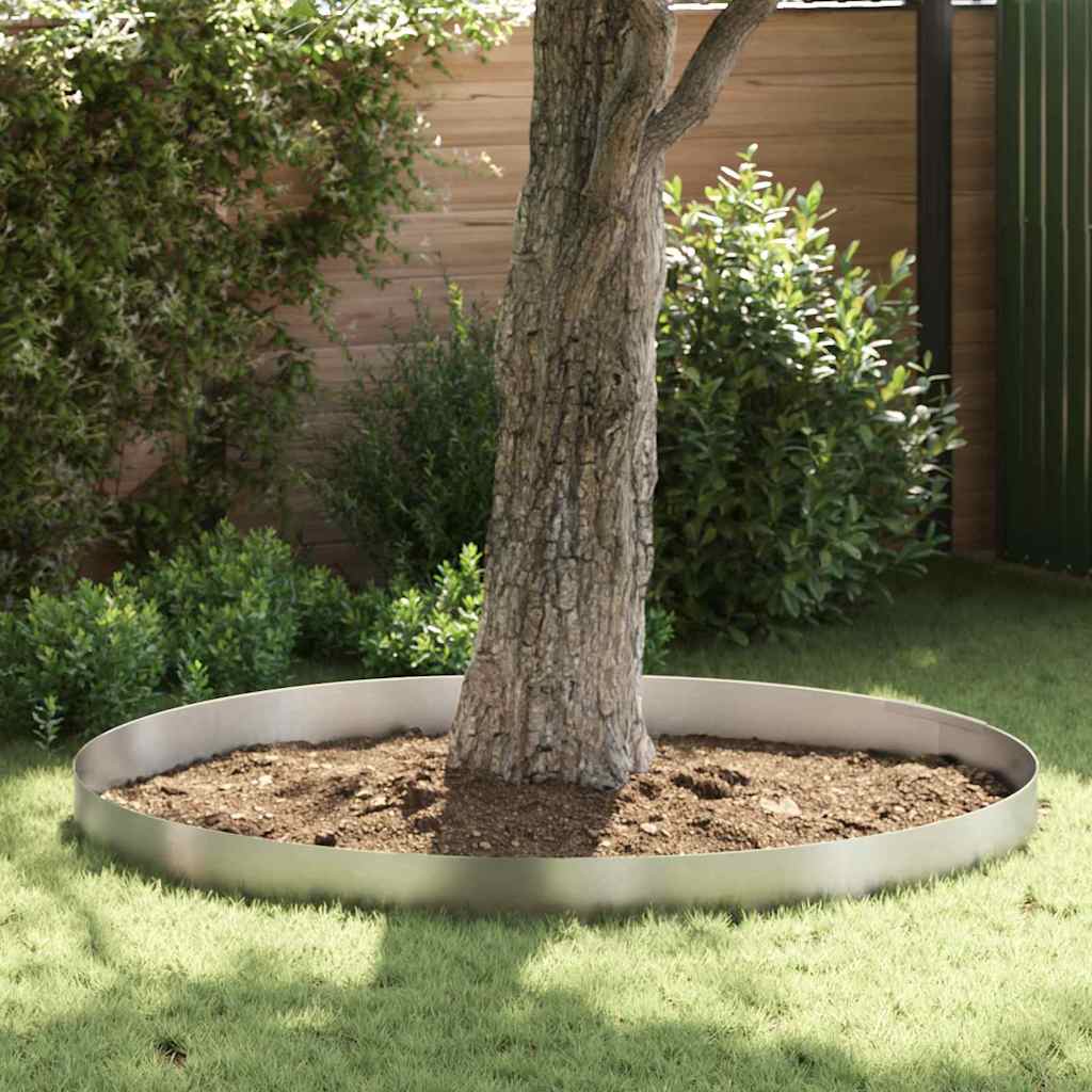 Vidaxl tuinrand 4 pcs zilver 450 x 0.05 x 15 cm roestvrij staal