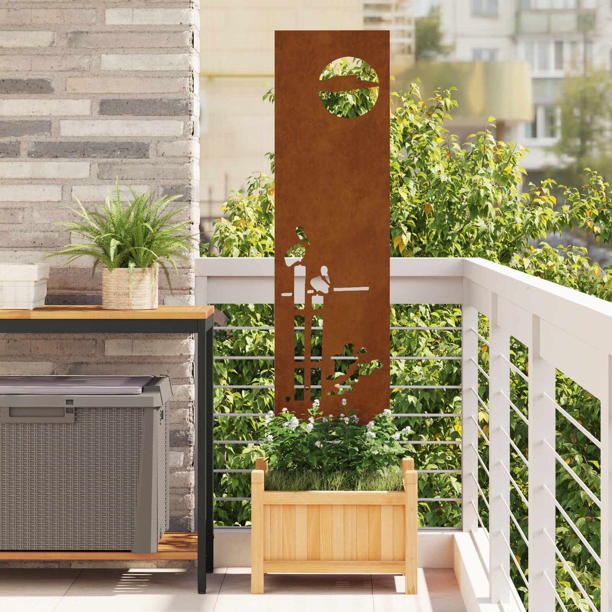 Vidaxl tuin privacy screen fretwerk roestig 32 x 140 cm cortenstaal