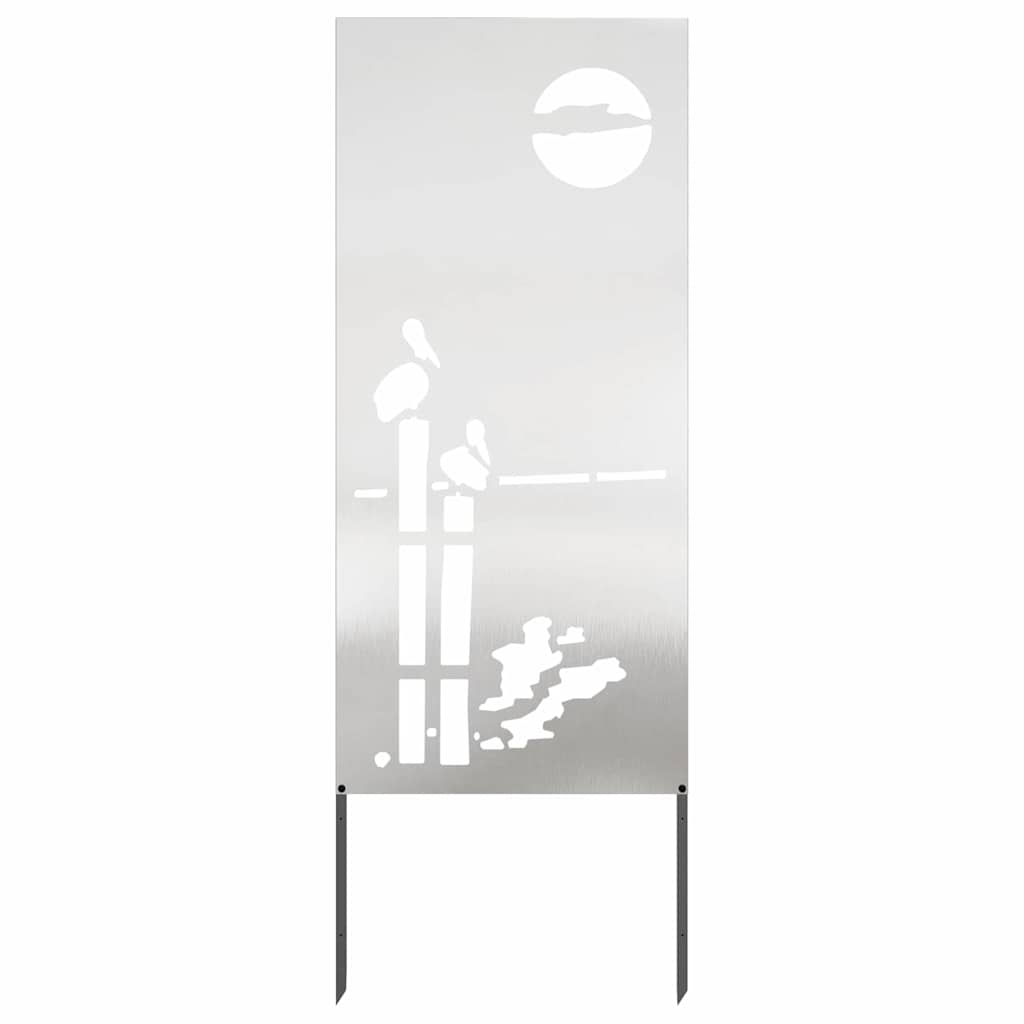 Vidaxl tuin privacy screen fretwerk zilver 50 x 140 cm roestvrij staal