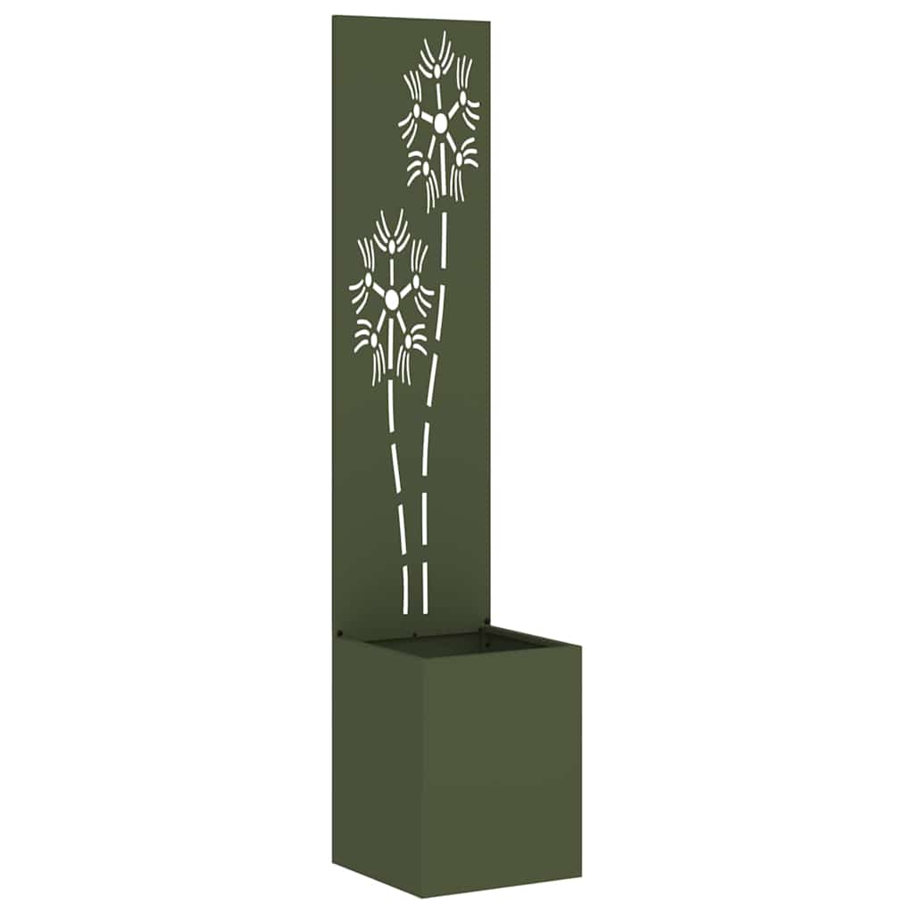 Vidaxl tuin privacy screen olijfgroen 32 x 140 cm koudgewalst staal