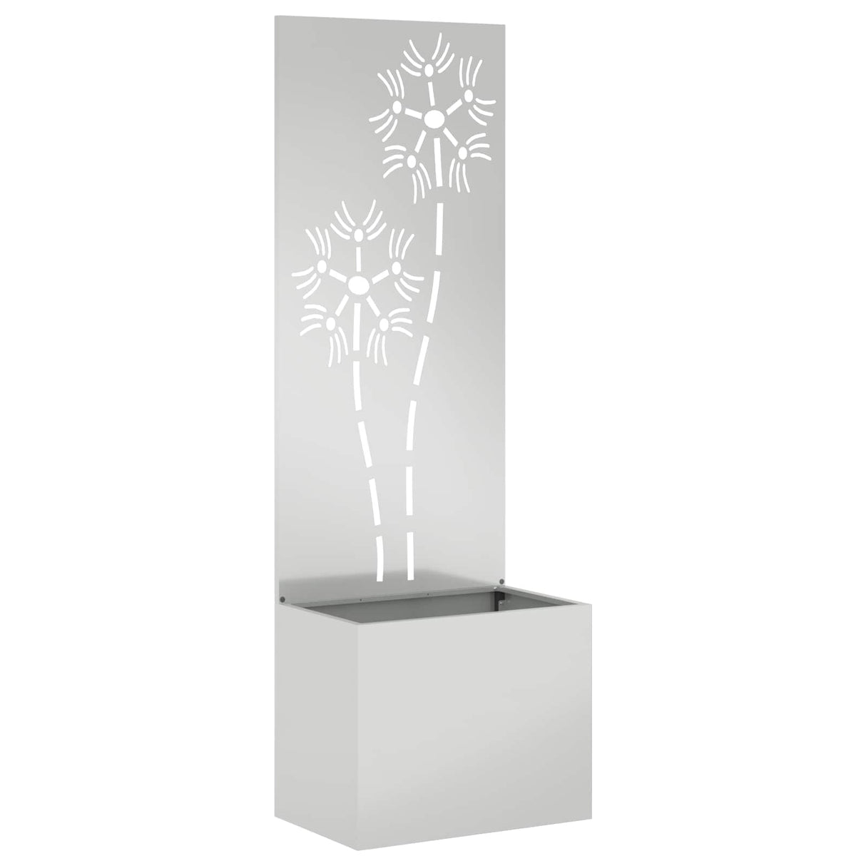 Vidaxl tuin privacy screen bloemen zilver 50 x 32 x 150 cm