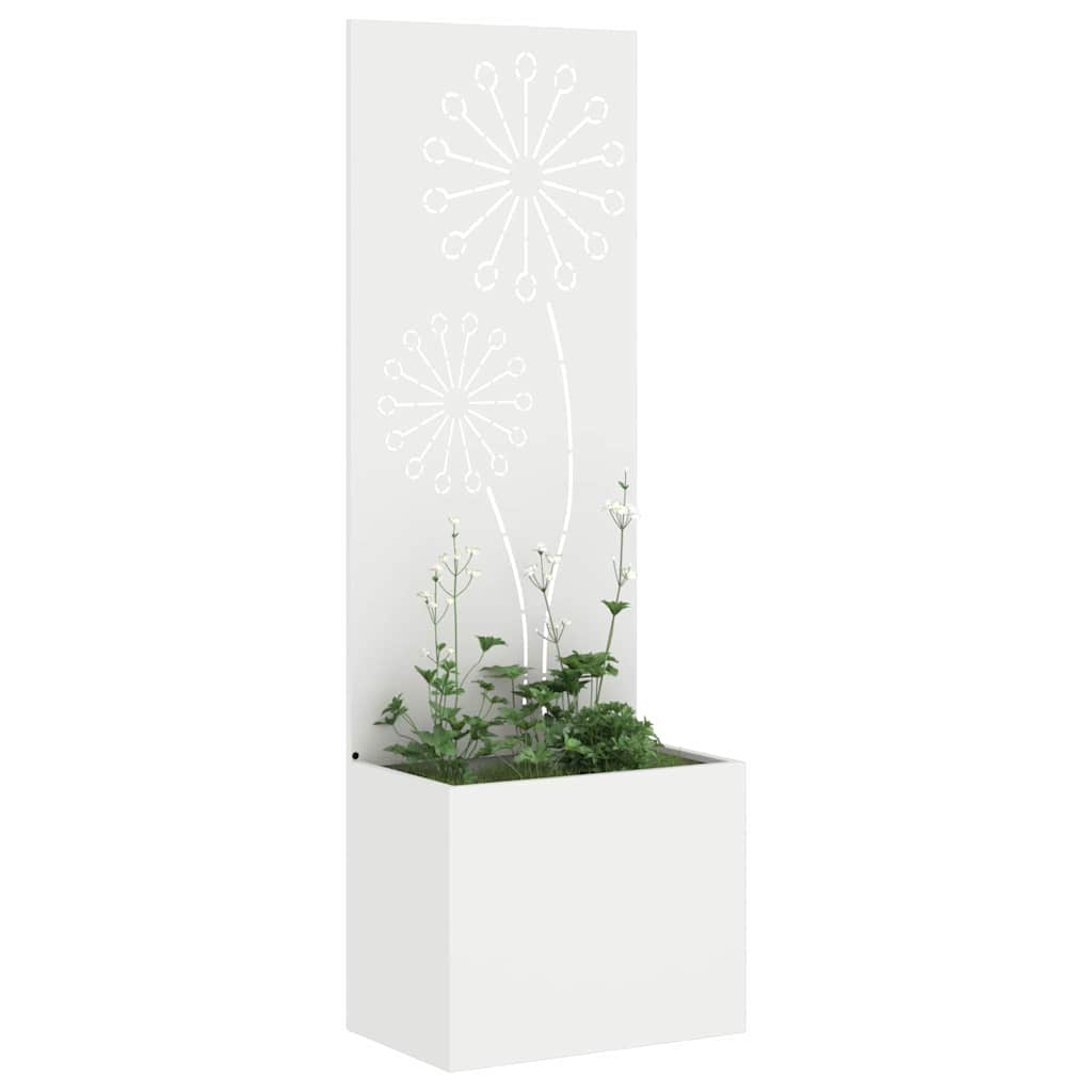 Vidaxl tuin privacy screen fretwerk wit 50 x 140 cm koudgewalst staal