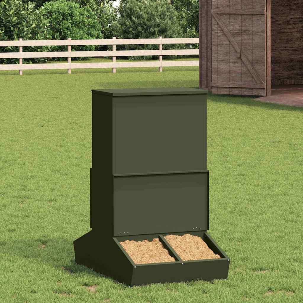 Vidaxl varkensvoeder olijf groen 82 x 51 x 91,5 cm koudgewalst staal