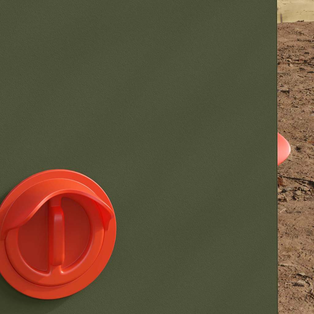 Vidaxl kip voerbak olijf groen 32,5 x 20,5 x 43 cm koudgewalst staal