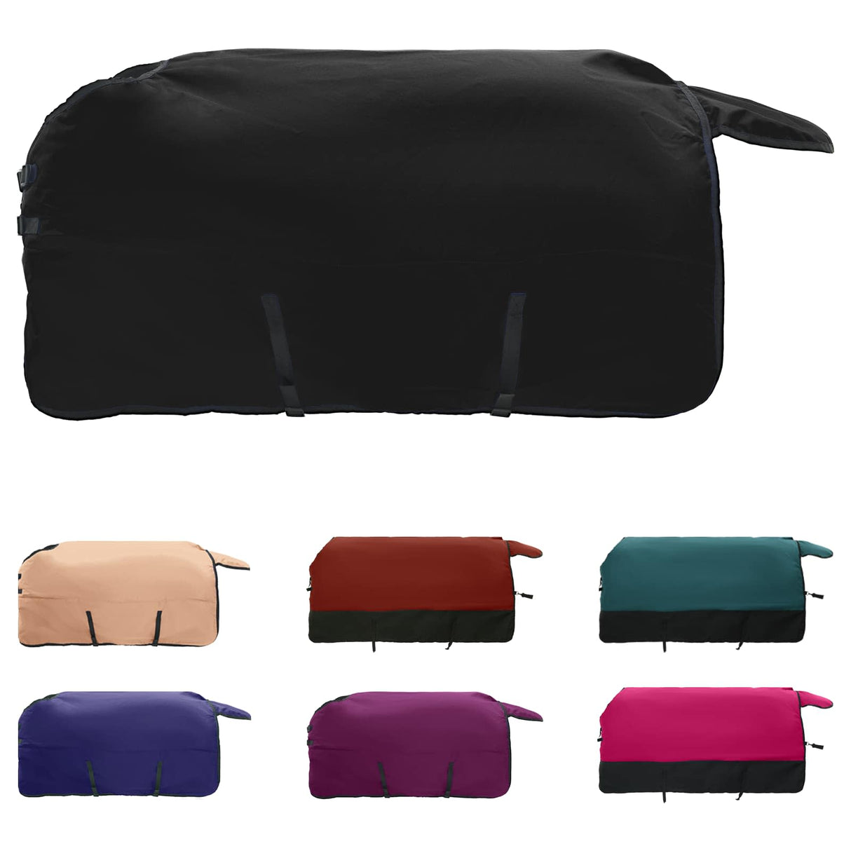 Vidaxl paardendeken donkergroen en zwart 125 cm polyester