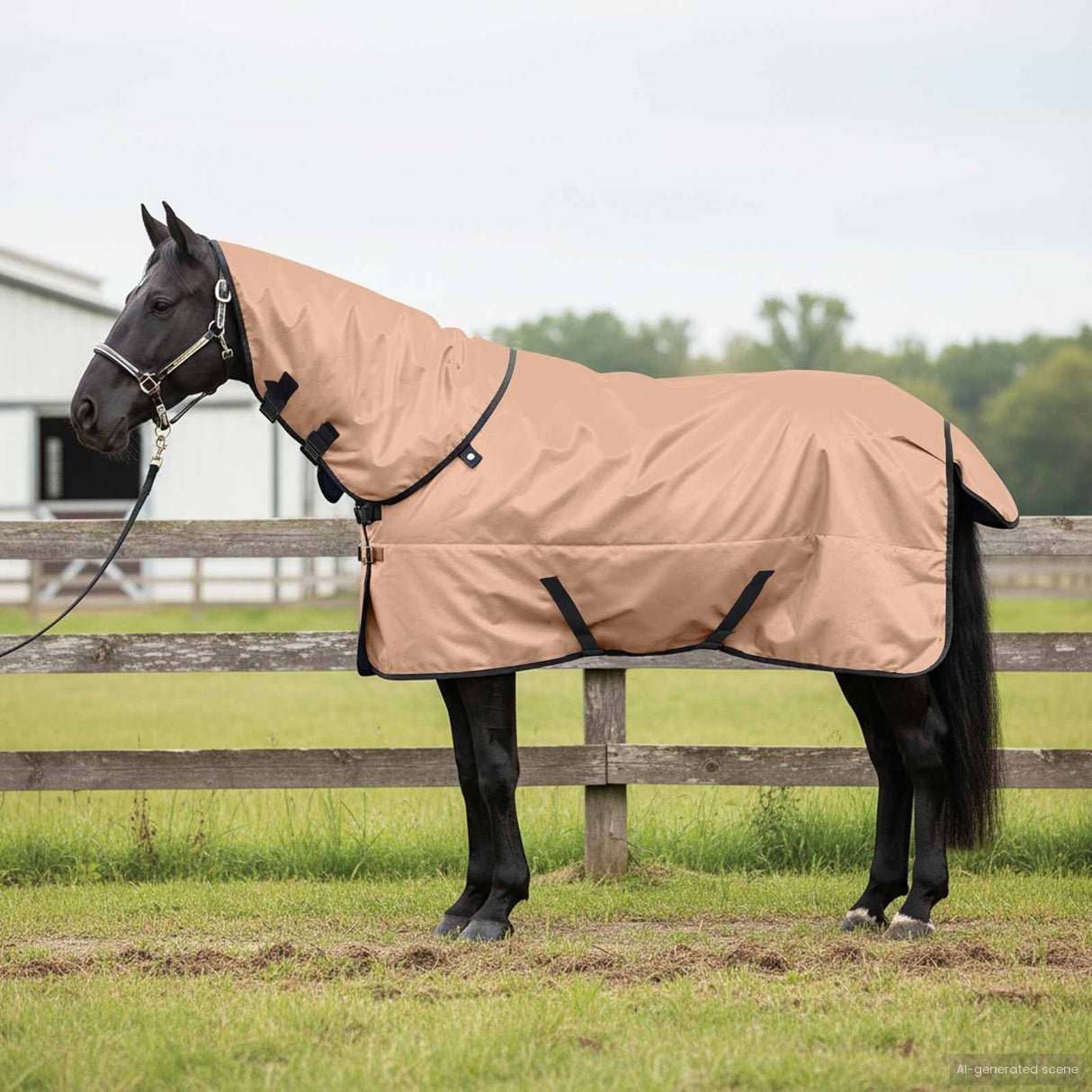Vidaxl paardendeken cappuccino 95 cm polyester