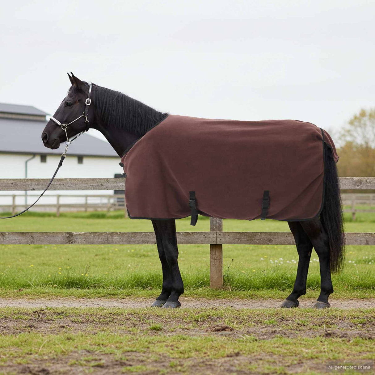 Vidaxl paardendeken volledig donkerbruin polyester