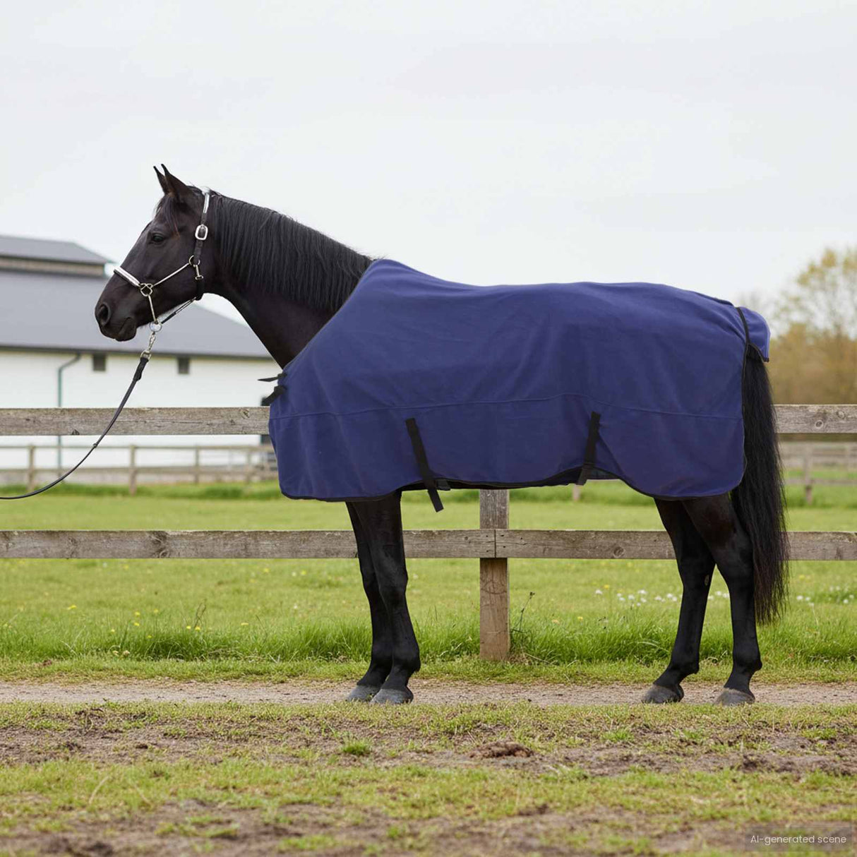 Vidaxl paardendeken marineblauw polyester