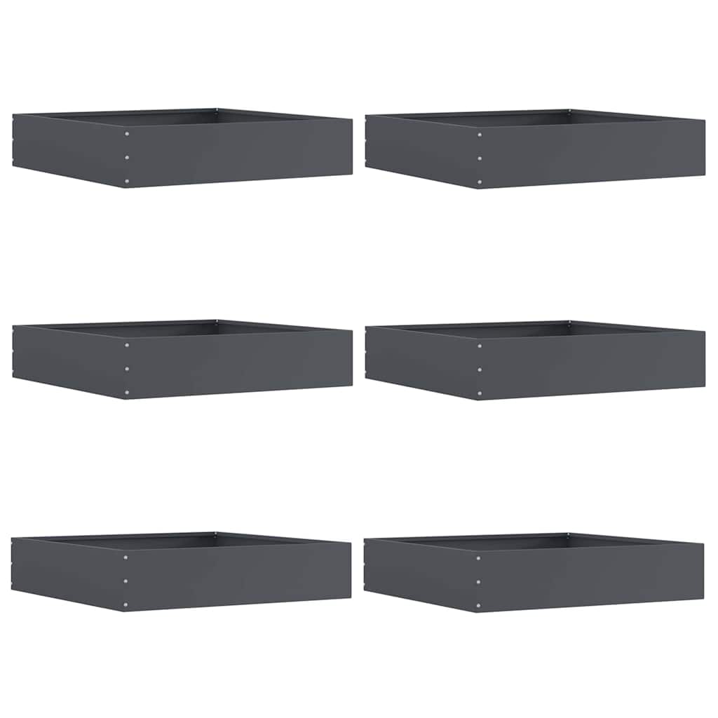 Vidaxl tuinrand 6 pcs antraciet 60 x 60 x 13 cm staal
