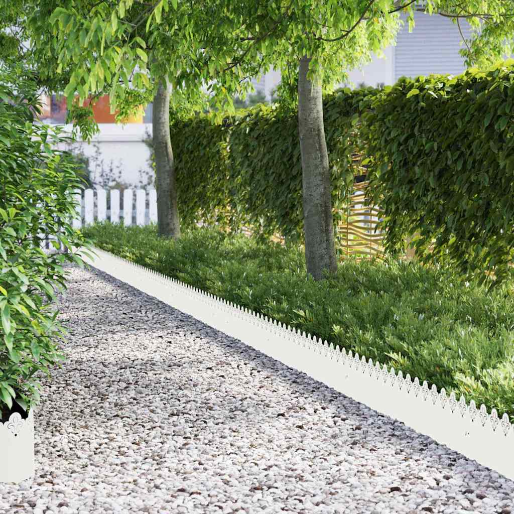 Vidaxl gazonranden 20 pcs wit 103 x 0,05 x 22 cm staal